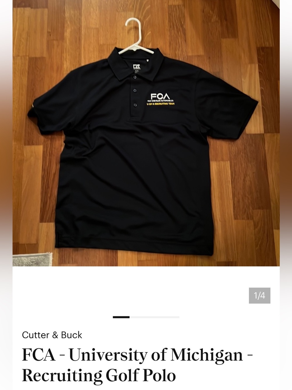Cutter & Buck Black FCA Embroidered Performance Polo